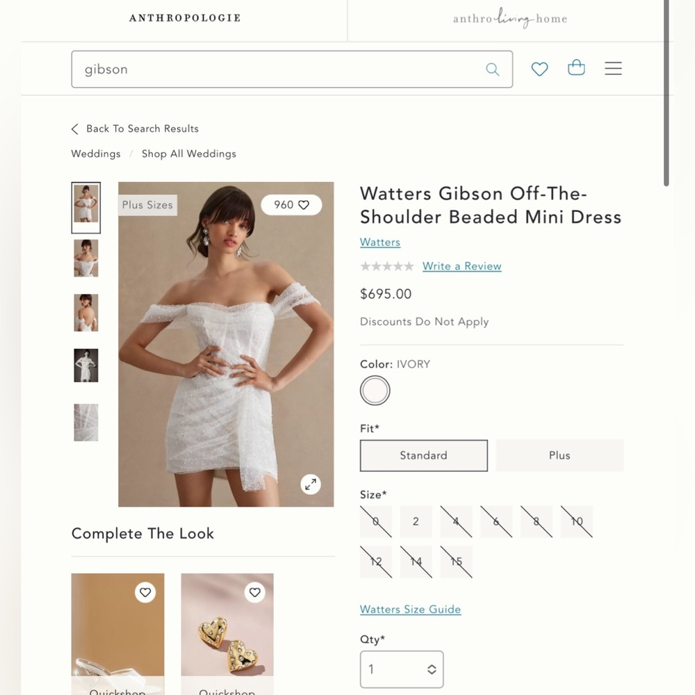 Watters Gibson Off-The-Shoulder Beaded Mini Dress - ivory/white/bridal